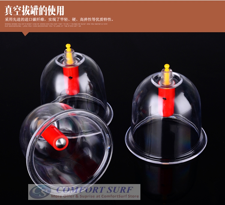 New 2017 - 12 Cups /24 Cups Set Of Vacuum Suction Body Cupping Pull Out a Vacuum Appartus Therapy
